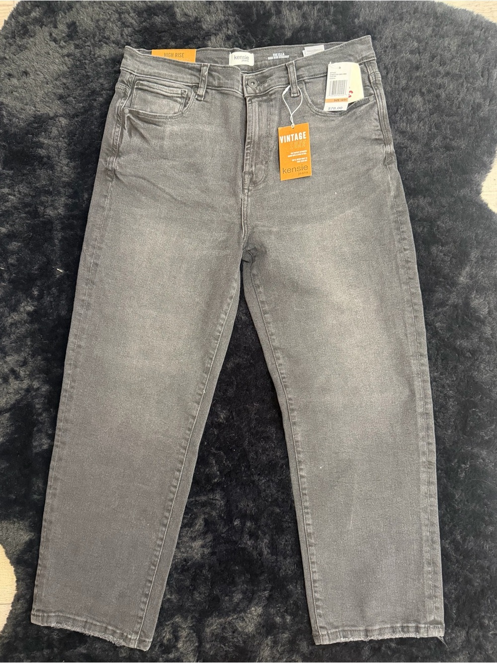 Kensie Men's Straight Gray Vintage-Style Jeans